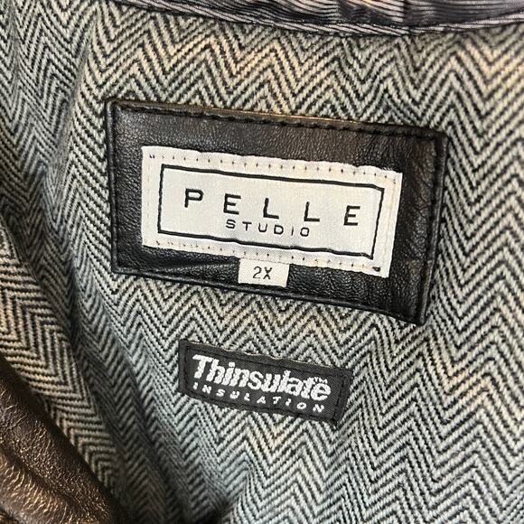 Pelle Studio Thinsulate Leather Full Zip Jacket Womens Size 2X Black Super Soft - Picture 7 of 9